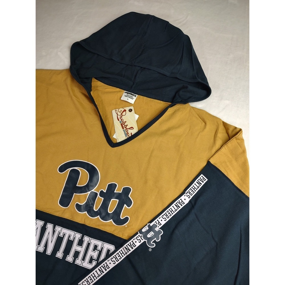 Pressbox Pitt Panthers Hoodie Youth Size L Gold Navy Blue Athletic‎ Pullover